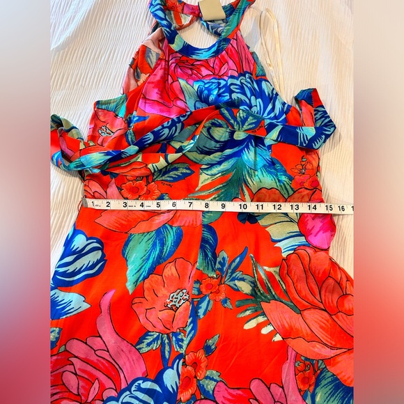 Farm Rio Red Floral Jumpsuit XS NWT - Picture 12 of 14